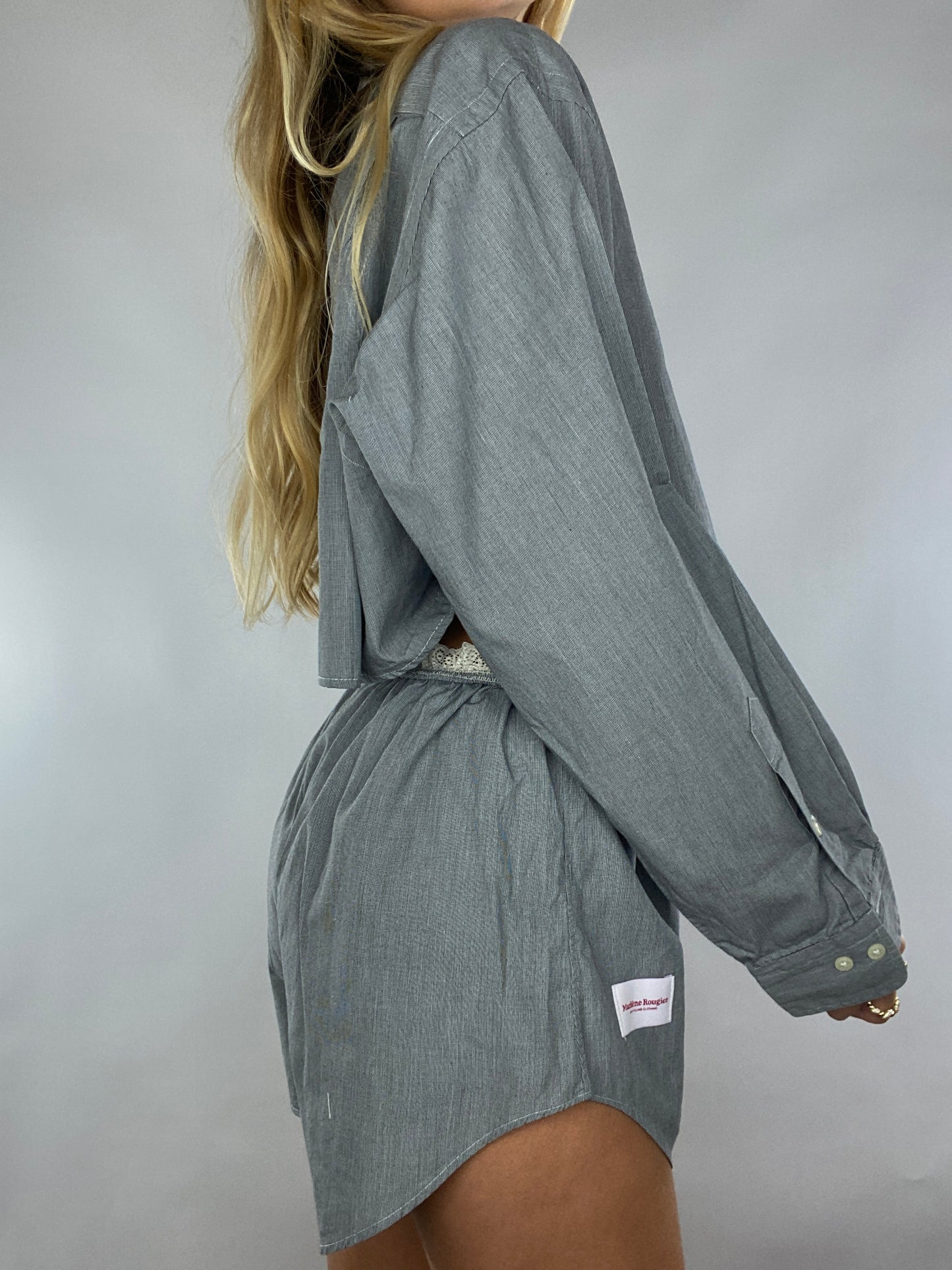 Ensemble upcyclé gris chiné