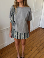 Jupe-short upcyclée à motifs - S