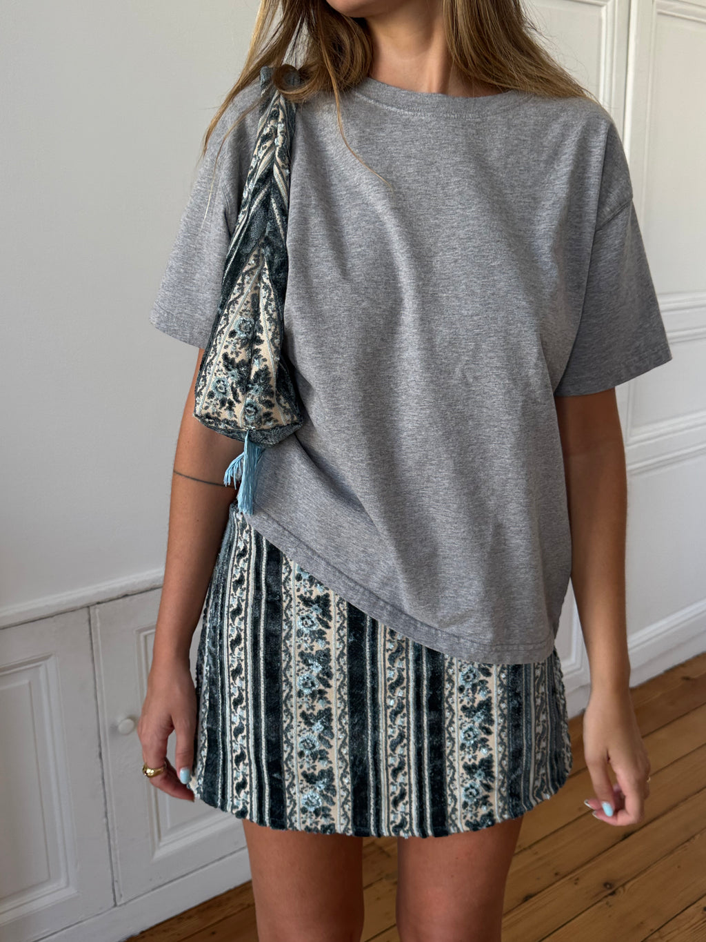 Jupe-short upcyclée à motifs - S