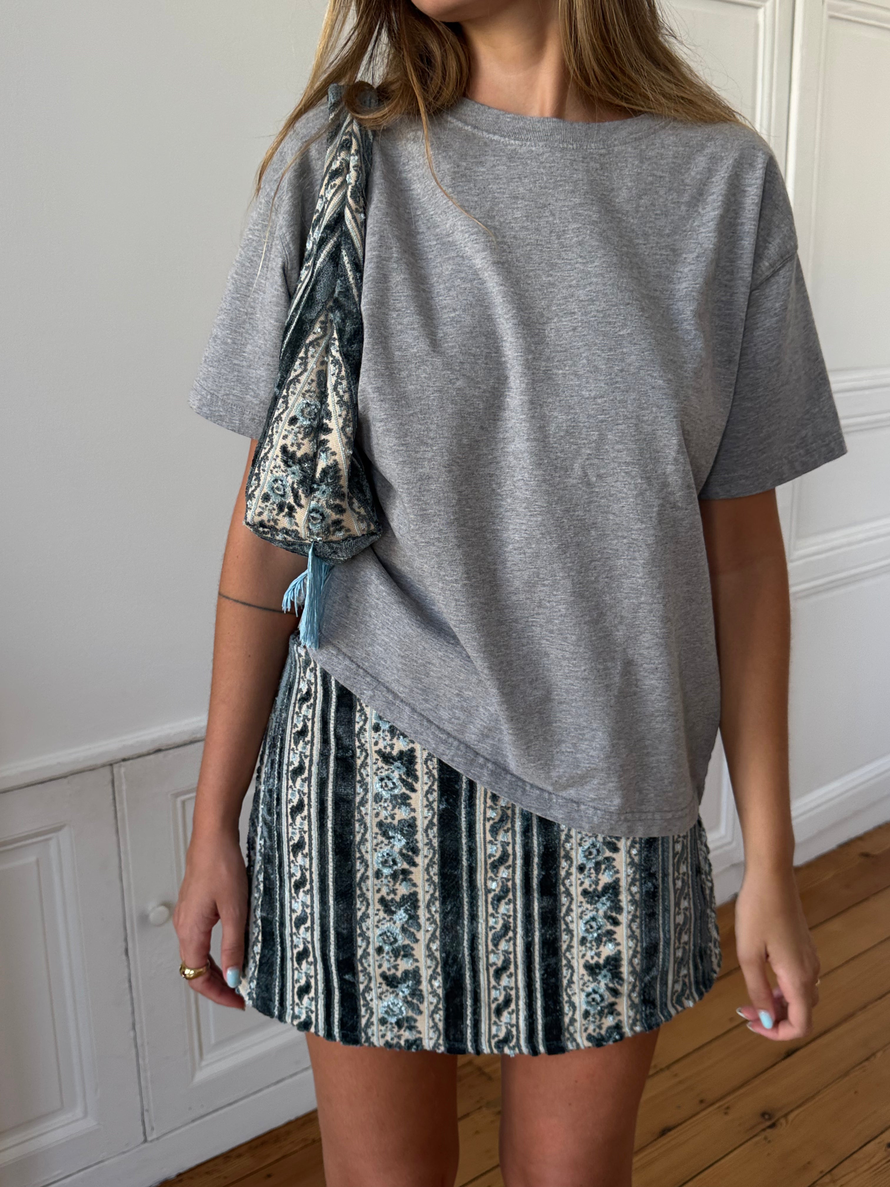 Jupe-short upcyclée à motifs - S