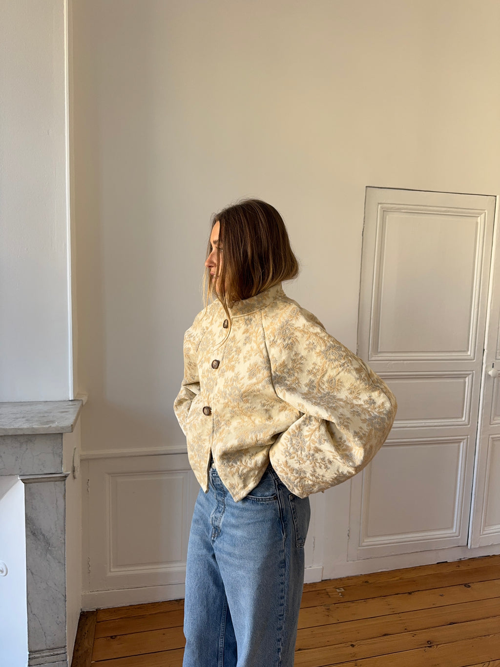 Veste upcyclée crème - T2