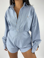 Combinaison upcyclée bleu chiné