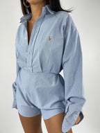 Combinaison upcyclée bleu chiné