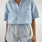 Ensemble upcyclé oxford et patchwork