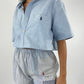 Ensemble upcyclé oxford et patchwork