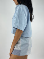 Ensemble upcyclé oxford et patchwork