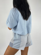 Ensemble upcyclé oxford et patchwork