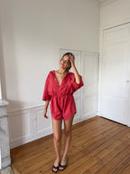 Combinaison upcyclée rouge - S/M