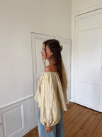Blouse upcyclée dorée