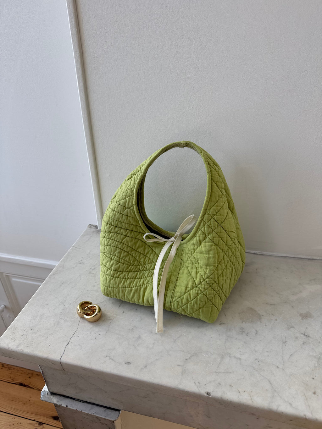 Petit sac upcyclé matelassé vert