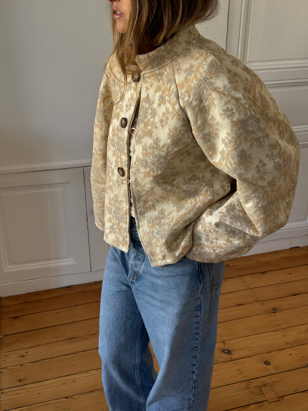 Veste upcyclée crème - T2