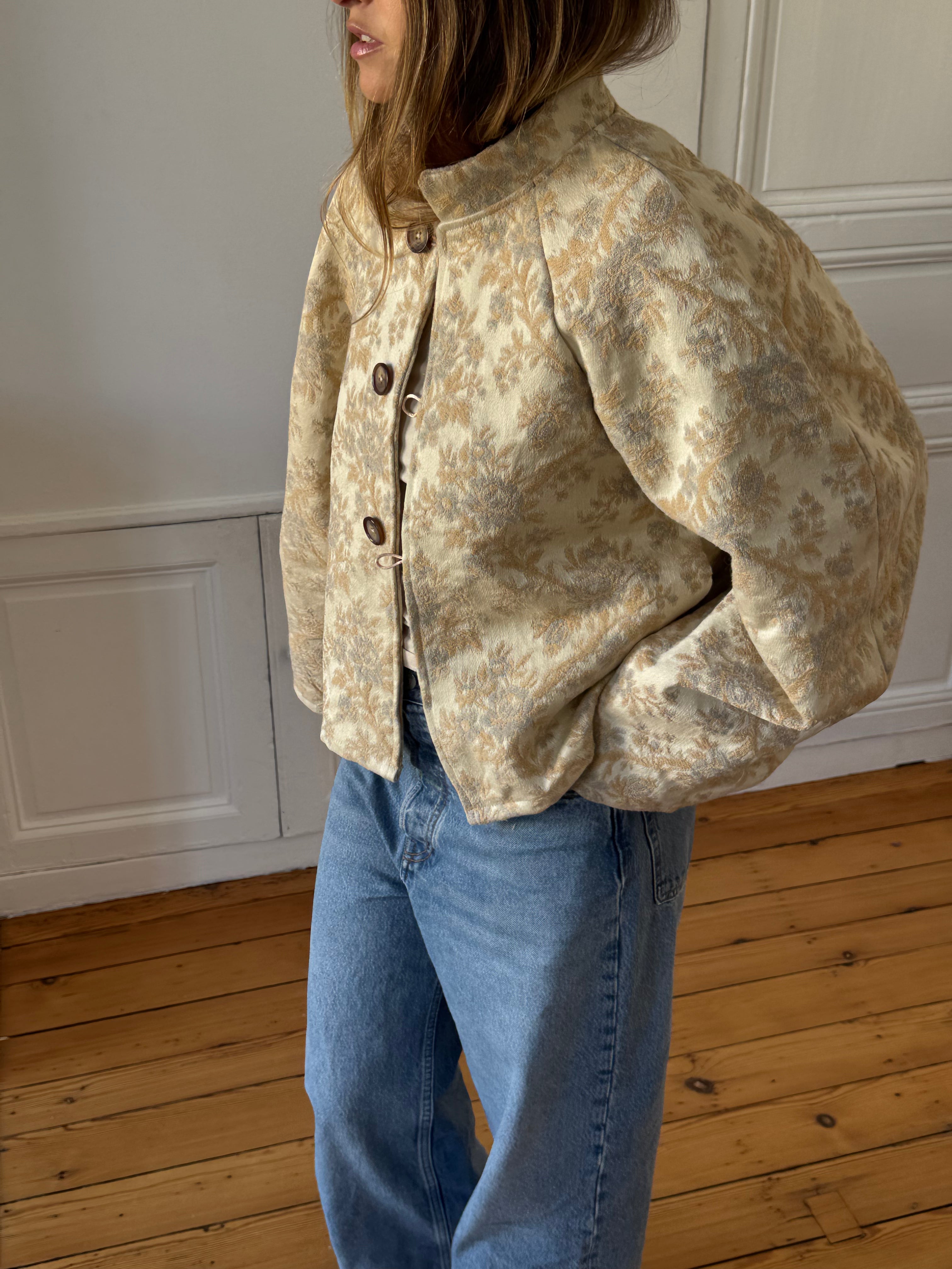 Veste upcyclée crème - T2