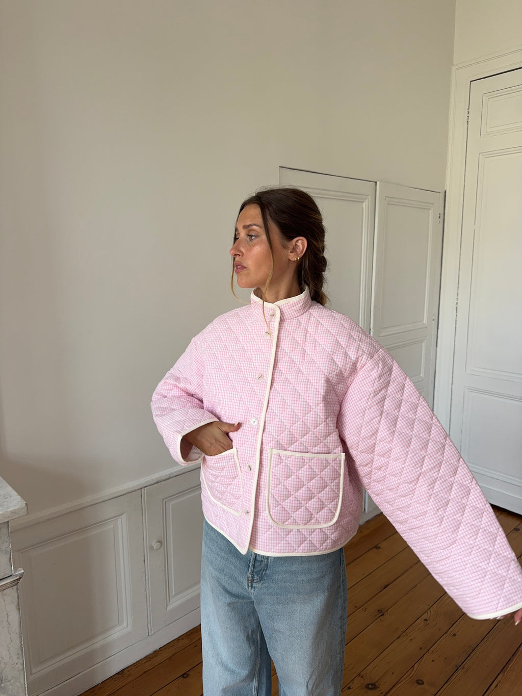 Veste vichy rose