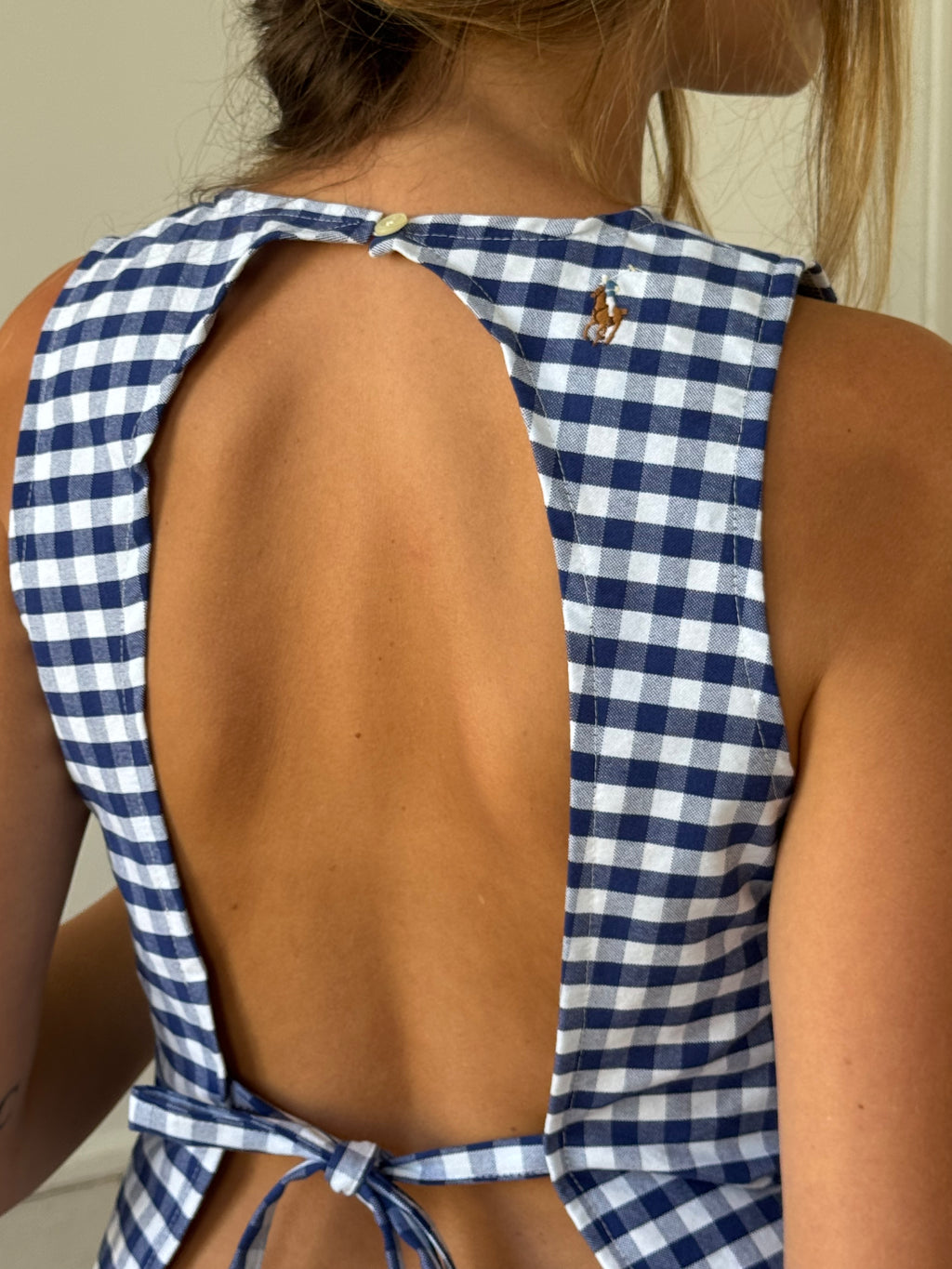 Top dos nu upcyclé vichy - M