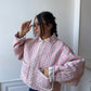 Veste upcyclée matelassée rayée