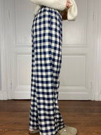 Pantalon vichy bleu