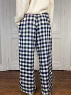 Pantalon vichy bleu
