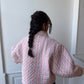 Veste upcyclée matelassée rayée