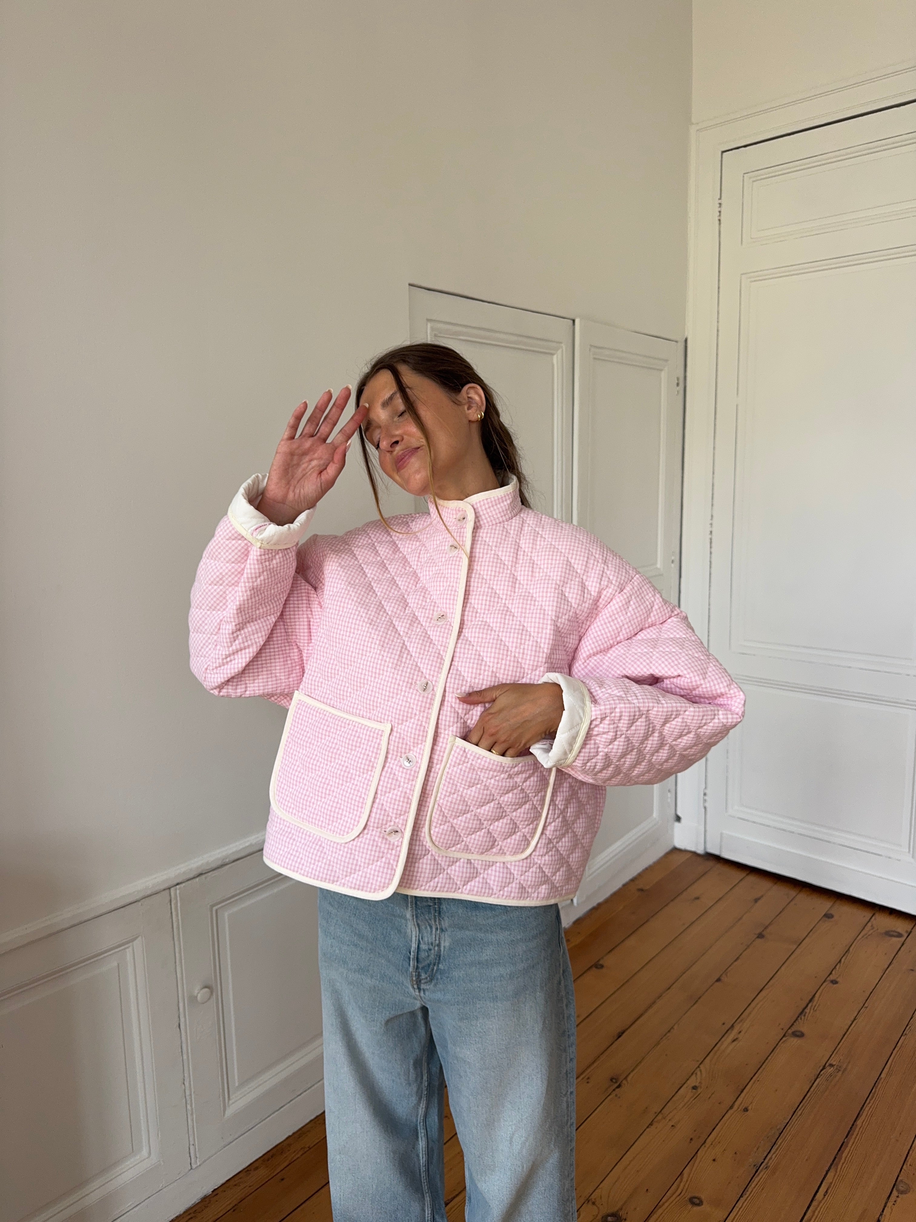Veste vichy rose