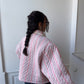 Veste upcyclée matelassée rayée
