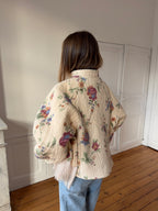 Veste upcyclée matelassée crème