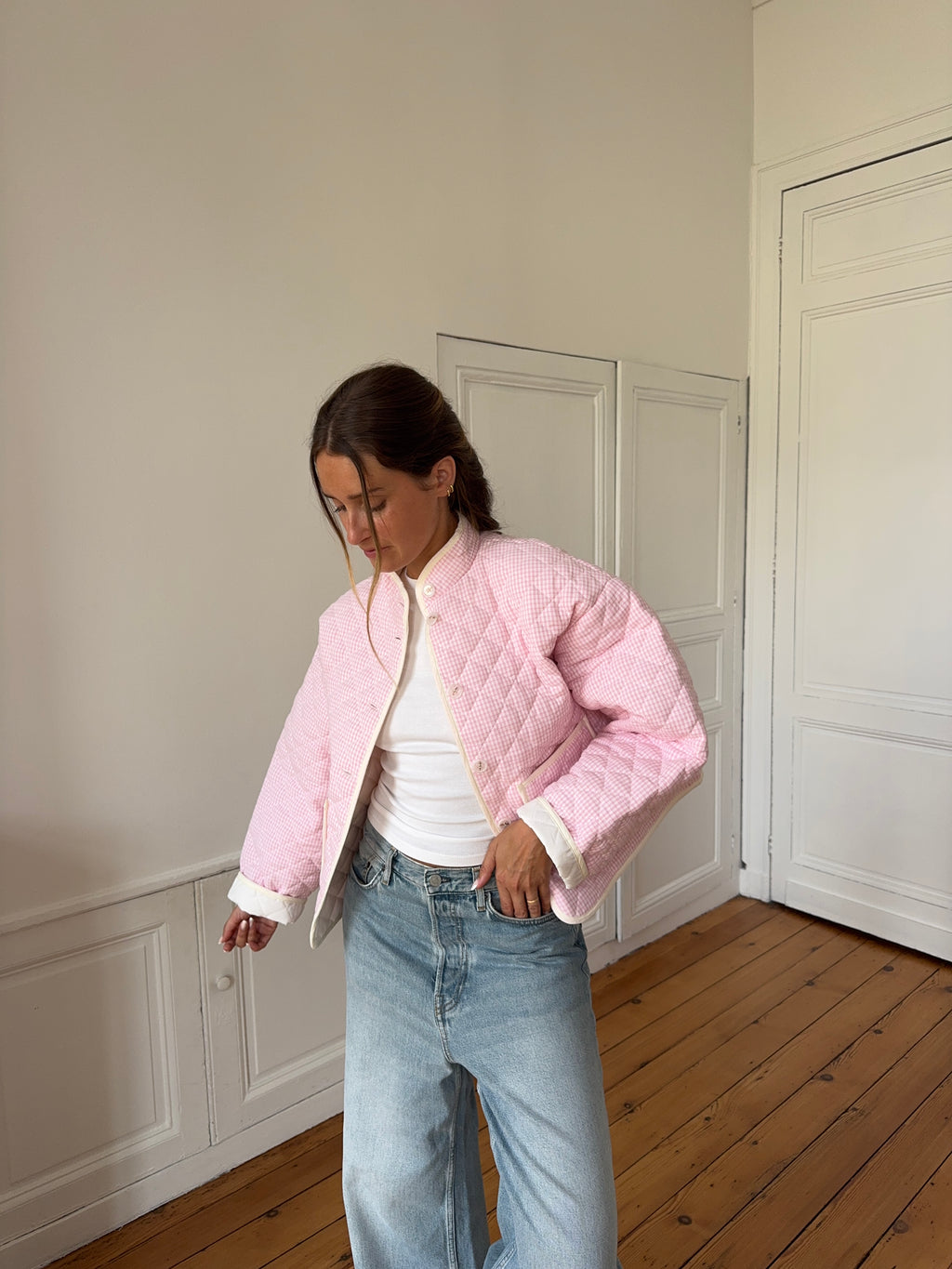 Veste vichy rose