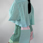 Ensemble upcyclé vichy et patchwork