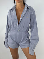 Combinaison upcyclée à rayures marine