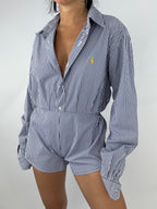 Combinaison upcyclée à rayures marine