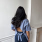 Chemisette upcyclée dos nu vichy