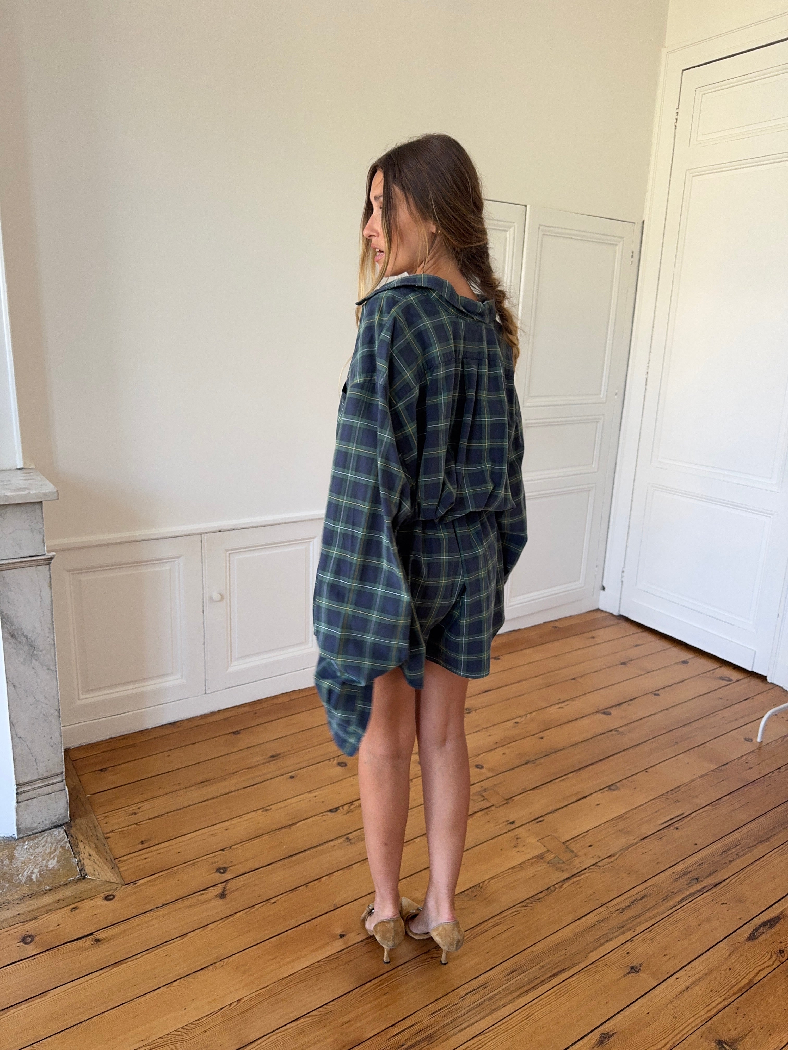 Combinaison upcyclée à carreaux - M/L