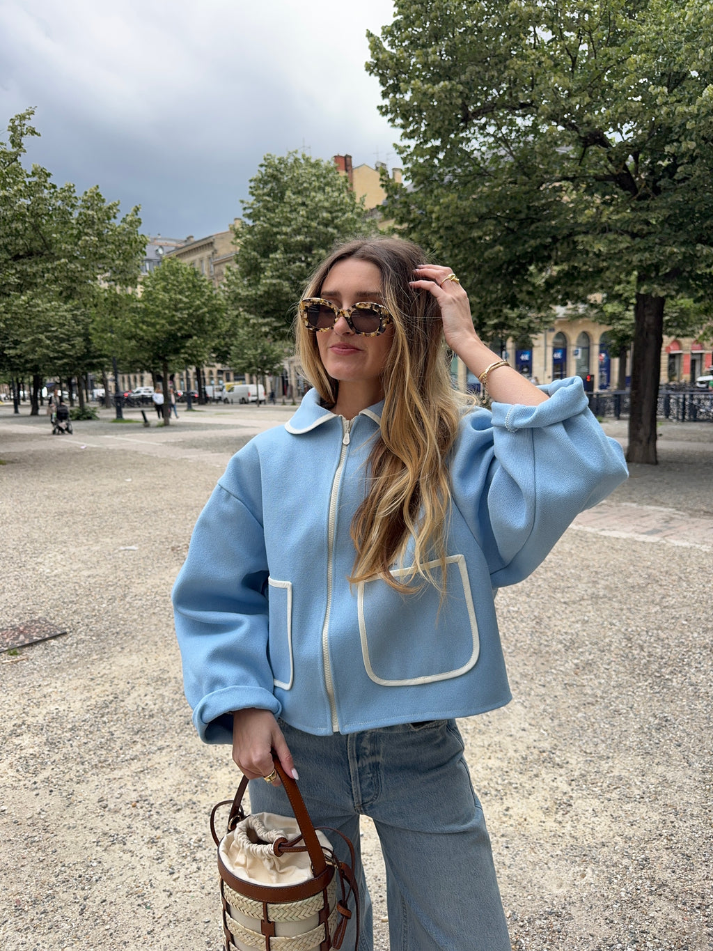 Veste bleu ciel