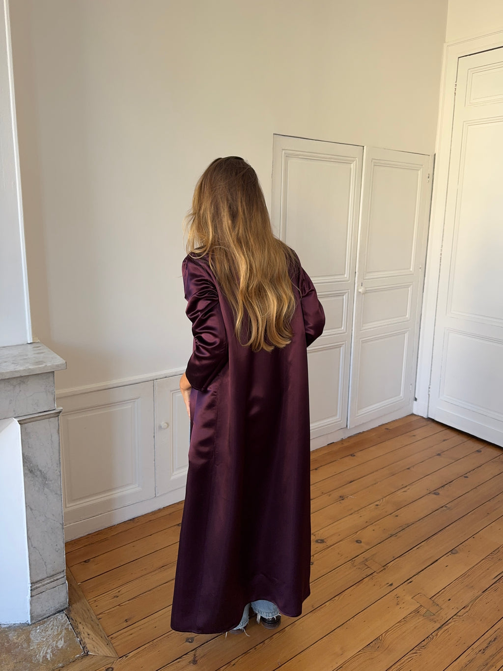Veste longue violette