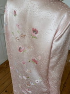 Veste longue upcyclée satinée rose - XS/S