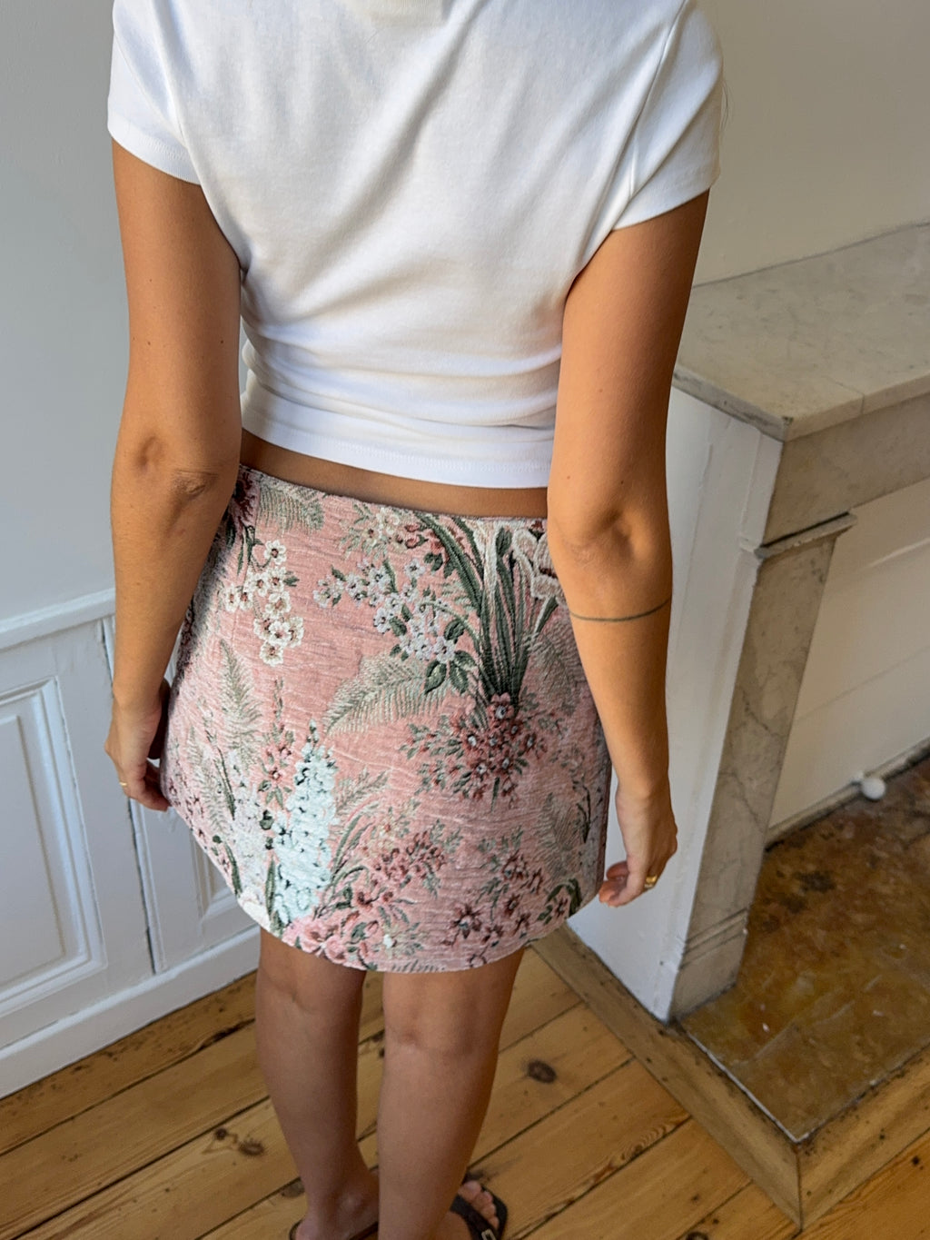 Jupe upcyclée à motifs - S