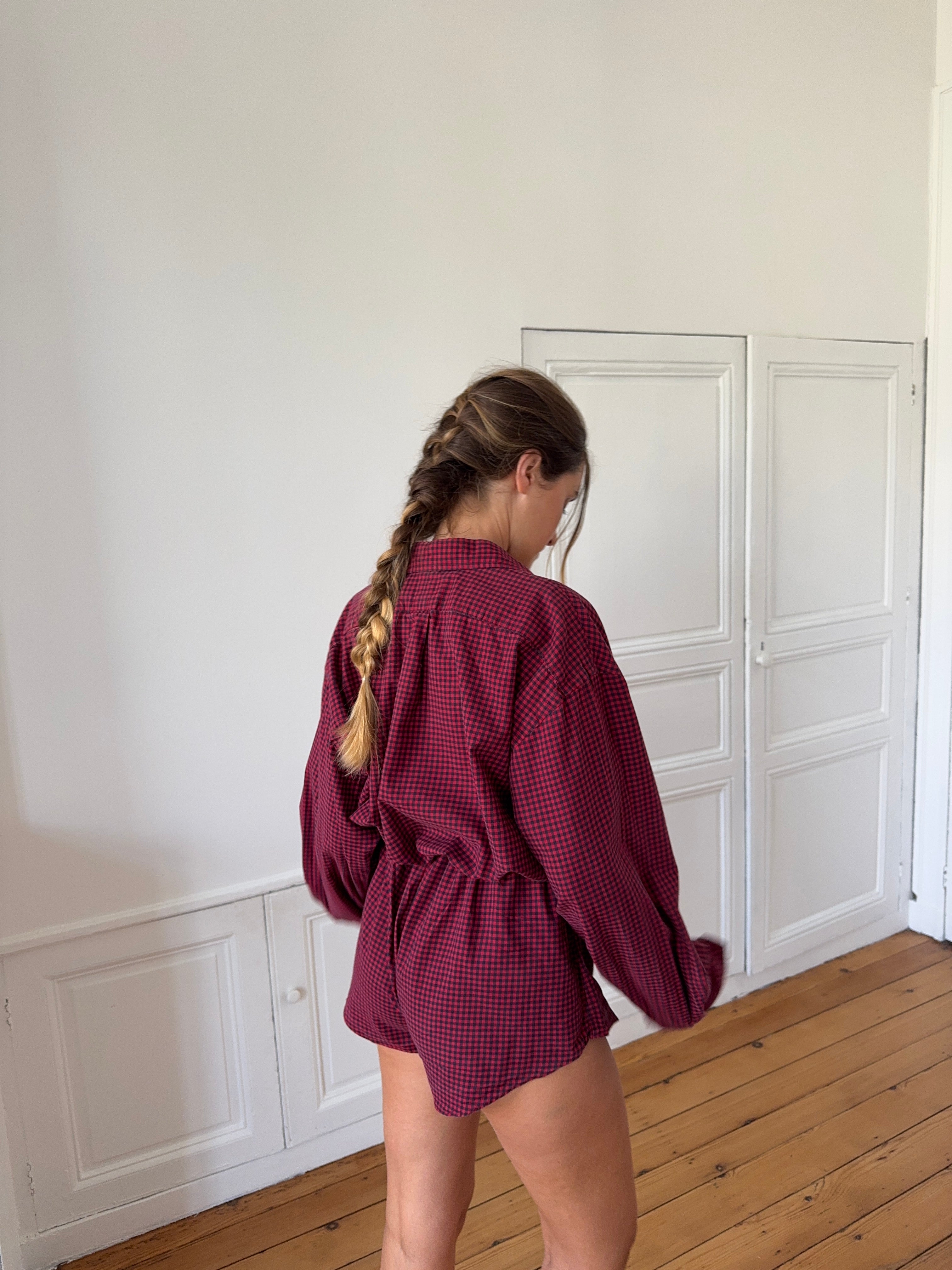 Combinaison upcyclée vichy - XS/S