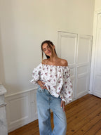 Blouse upcyclée à fleurs - Taille 1