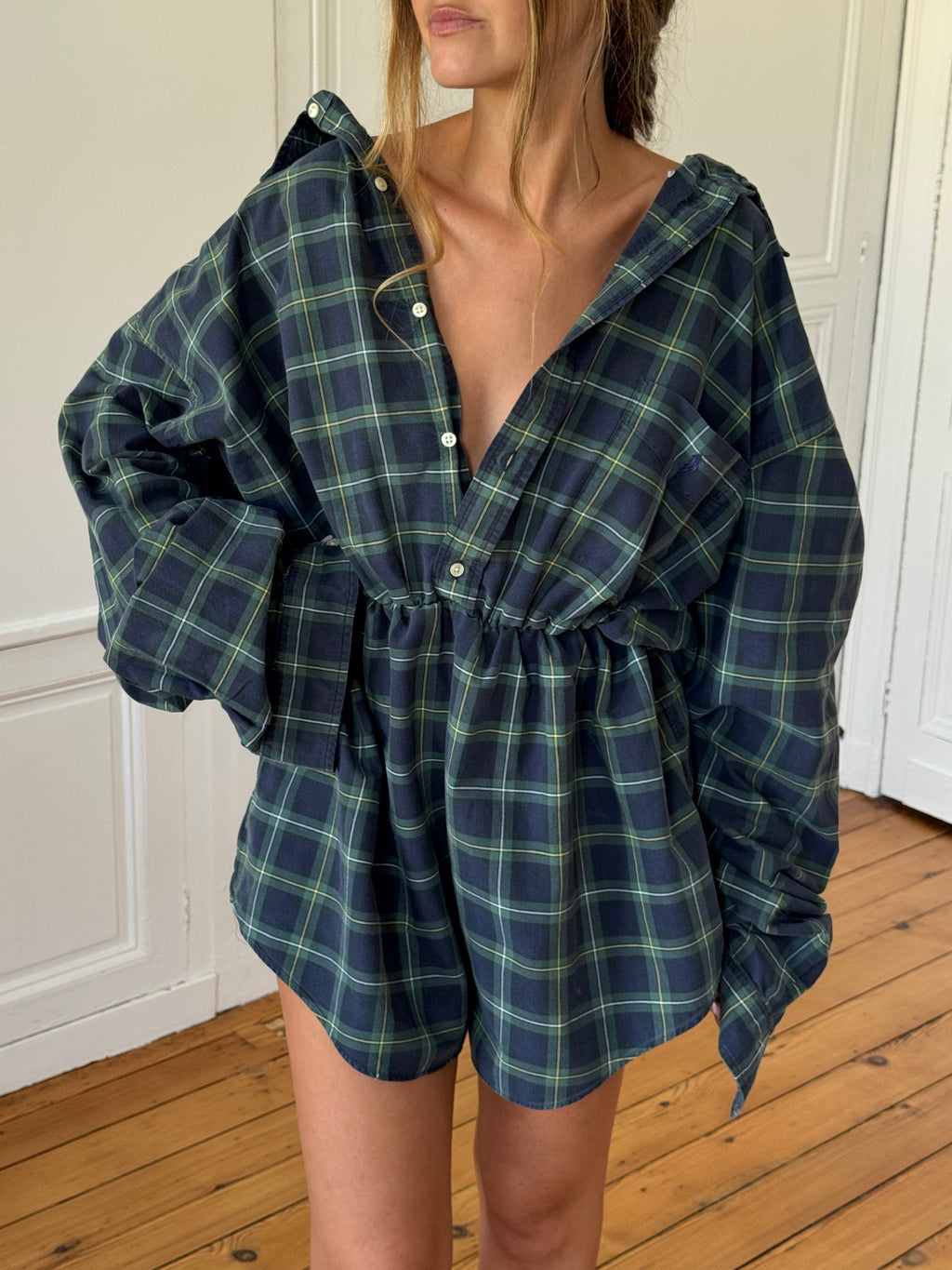 Combinaison upcyclée à carreaux - M/L