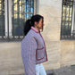 Veste matelassée vichy bordeaux