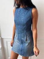 Robe upcyclée dos nu denim