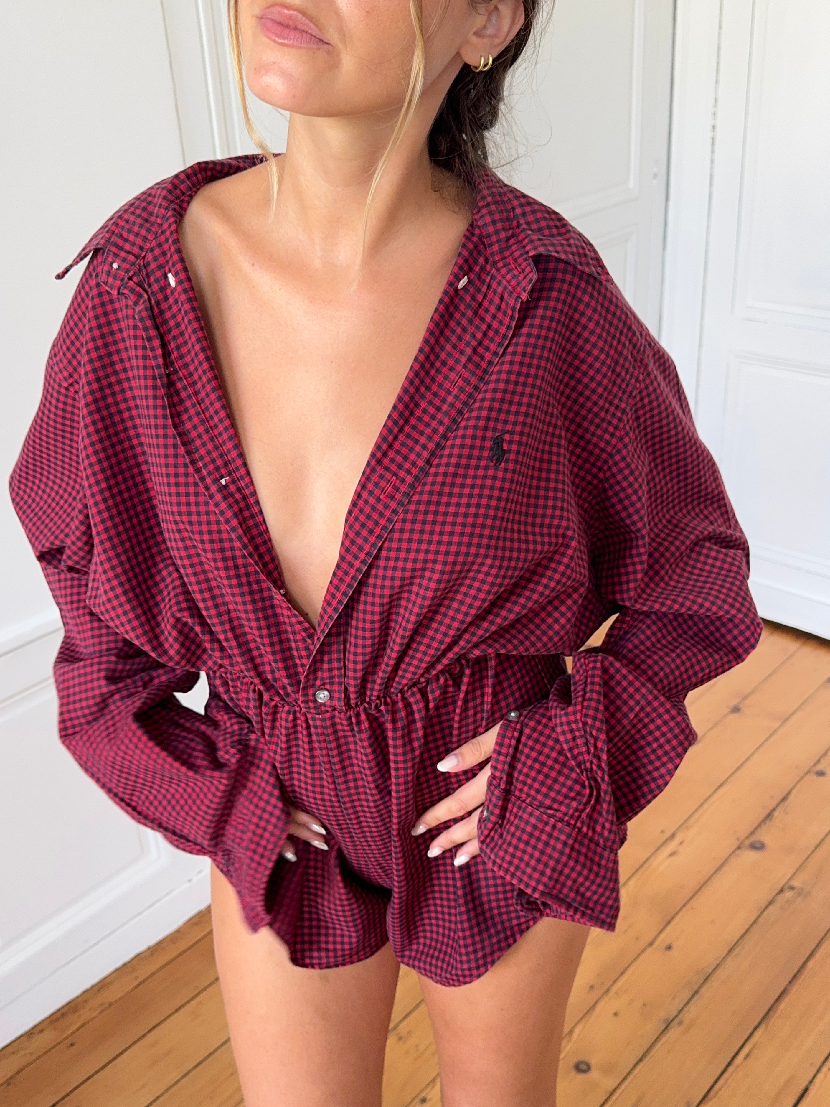 Combinaison upcyclée vichy - XS/S