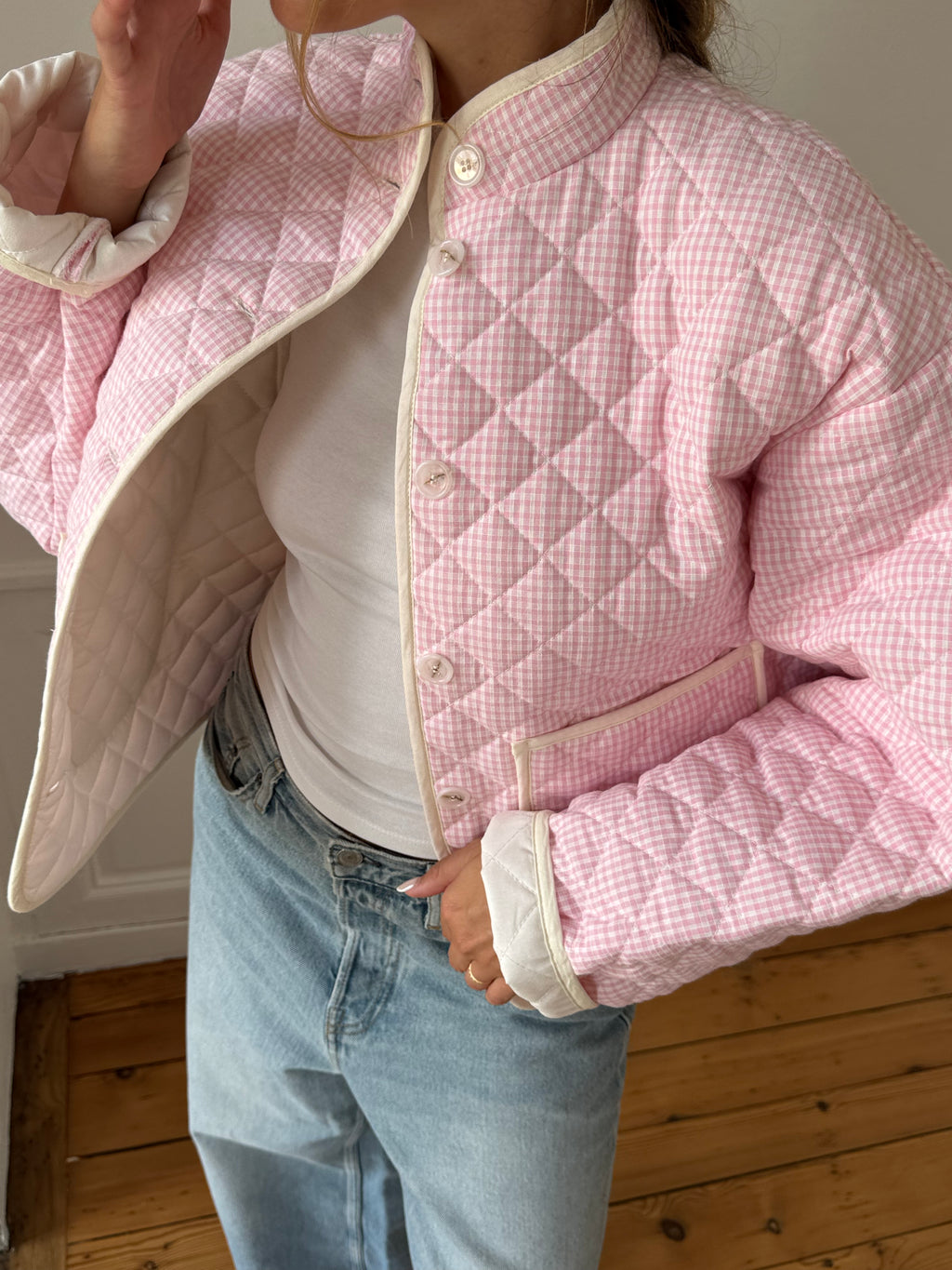 Veste vichy rose