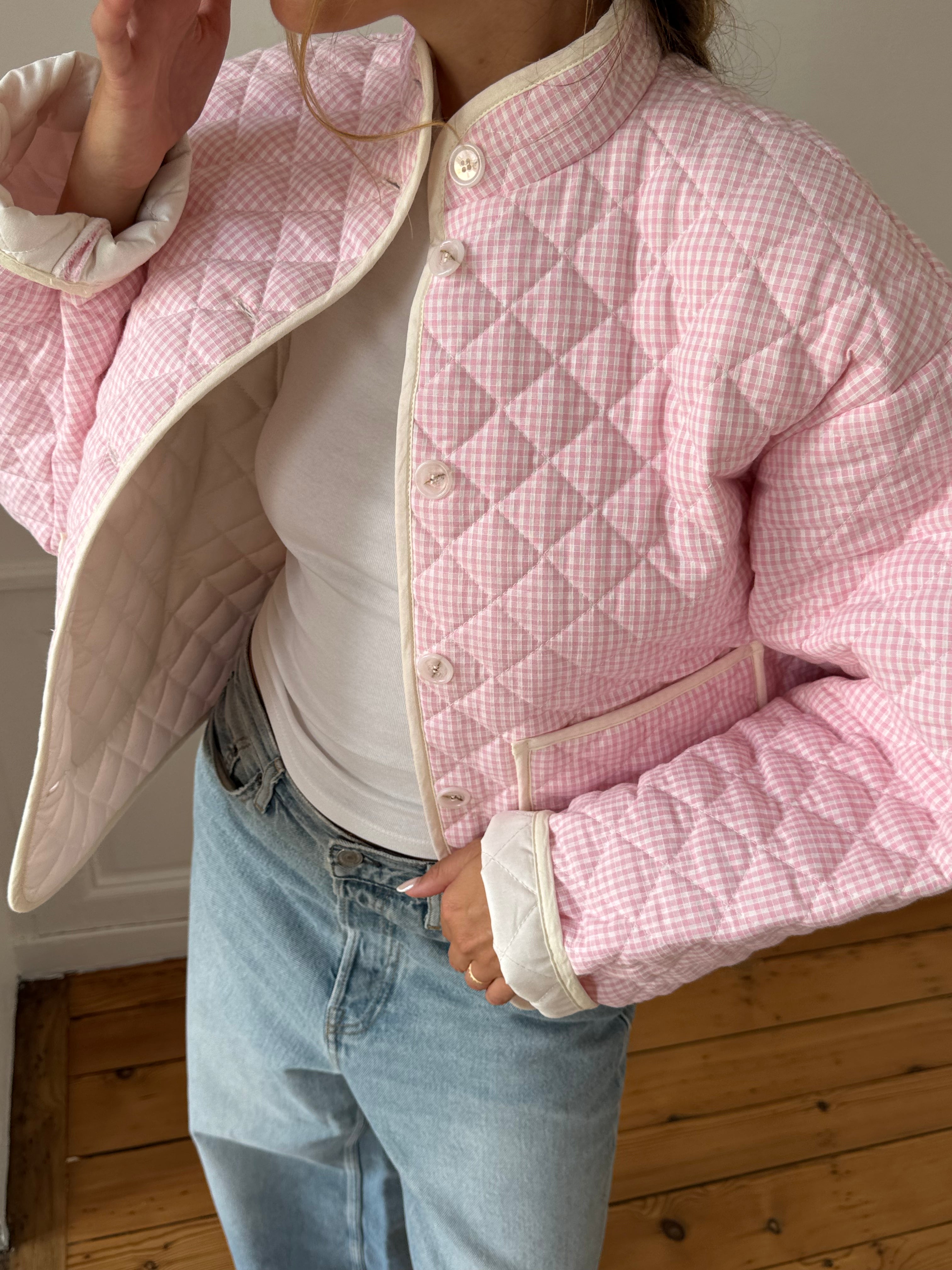 Veste vichy rose