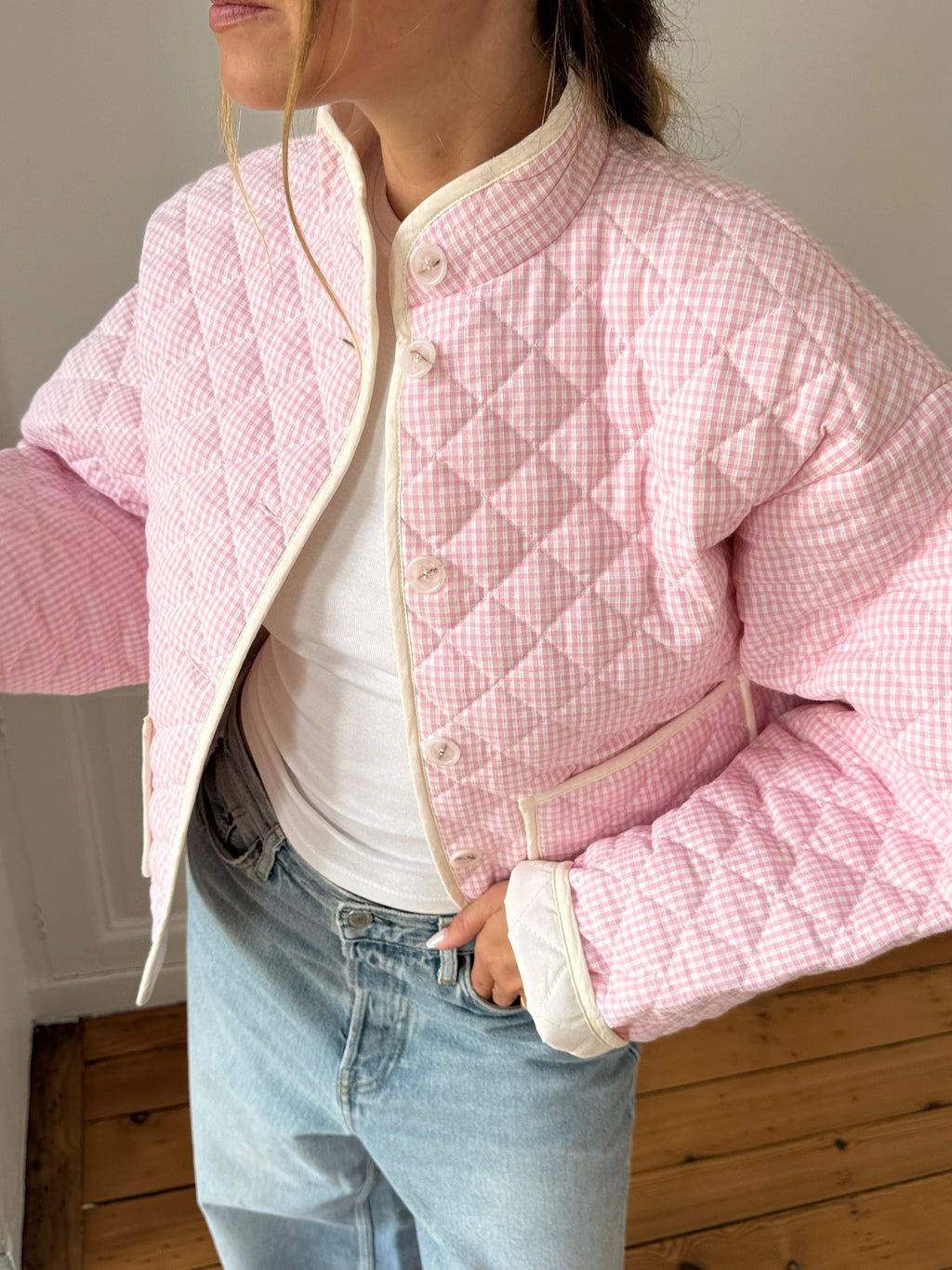 Veste vichy rose
