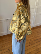 Veste upcyclée à motifs dorés - T1