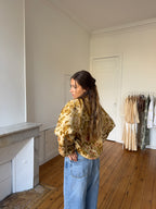 Veste upcyclée à motifs
