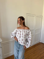 Blouse upcyclée à fleurs - Taille 1