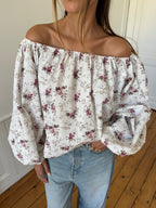 Blouse upcyclée à fleurs - Taille 1