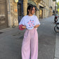 Pantalon upcyclé rose