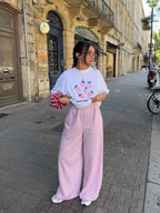 Pantalon upcyclé rose